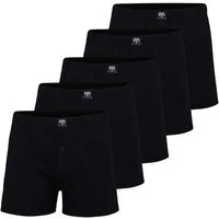 CECEBA Boxershorts CECEBA Herren Boxershort schwarz uni 5er Pack (5-St)
