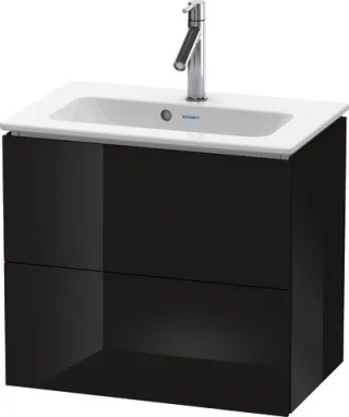 Duravit L-Cube Waschtischunterbau wandhängend Schwarz Hochglanz 620x391x550 mm - LC625604040 LC625604040
