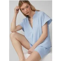 QS Kurzarmbluse Bluse Bluse aus Musselin