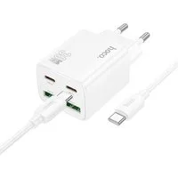 hoco. N56 USB-Ladegerät (3000 mA, Einzelartikel, Inklusive 1 m USB-C-auf-USB-C-Kabel, PD + QC3.0 Schnellladen, 30W, 4 Anschlüsse, inkl. Kabel)