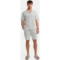 Indicode Freizeitanzug Herren INLino Set Shirt Herrenshorts Set, aus hochwertigem Seersucker-Jersey