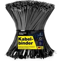 TK Gruppe Kabelbinder 100x Kabelbinder schwarz - Zip ties reißfest - diverse Längen (100er Set) diverse Längen