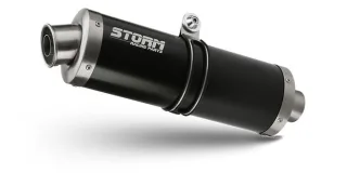 Sport Auspuff Komplettanlage Oval BLACK Storm by MIVV Kawasaki Versys 650 Bj. 2015-2020 EURO-3/EUR