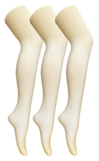 3 Paar Multipack Damen farbige undurchsichtige 80 Denier Strumpfhosen | Socken Snob | Einfarbige Block Farbe Strumpfhosen - Creme