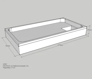 Neuesbad Wannenträger für Kaldewei Duschplan XXL 75x140x6,5 SD24001