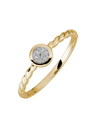 Lyomi Ring 585/- GG/rhod. 7 synth. Diam. 0,05ct.