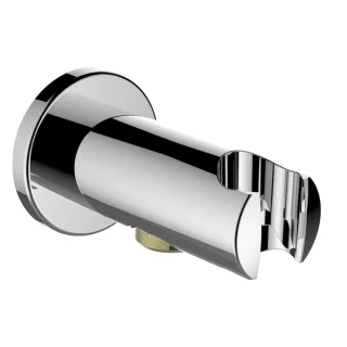 LAUFEN Anschlussbogen twin für Handbrause, mit festem Halter, Ausladung 77mm, mit Rückflussverhinder HF504778100000