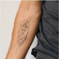Inkster Schmuck-Tattoo Wolf in Formen Tattoo, wasserfestes temporäres Tattoo, 2 Wochen Halt