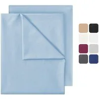 NatureMark Bettlaken 2er-Set klassisches Betttuch Haustuch, 100% Baumwolle, Gummizug: ohne, (2 Stück), Laken Haustuch, viele Größen und Farben, 180x275 cm, Hell blau