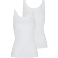 Mey Unterhemd Superfine Organic (2er Pack) breite Träger, tiefer Rundhalsausschnitt, Single Jersey, elastisch