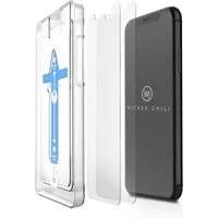 Wicked Chili Schutzfolie 2x Panzerglas Schutzglas für iPhone 11 Pro Max / XS Max, (2er Set, 2-St., Dust-Absorber), Einfache Installation / Mit Positionierhilfe / 100% Transparent