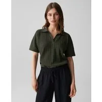 OPUS Poloshirt Sepoko aus weicher Webware mit Strickoptik Seitenschlitze sorgen für angenehme Bewegungsfreiheit