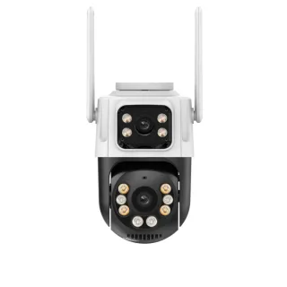 6MP Dual Lens PTZ WiFi Security Camera Full Color Infrared Night Vision Human Motion Instant Sound&Light Alarm Two-Way A