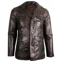 MDM Lederblazer Herren Vintage Lederjacke im 70er Jahre Stil Vintage Leder Blazer im 70er / 80er Stil