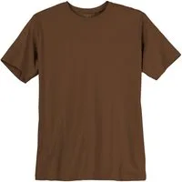 redfield Rundhalsshirt Redfield Basic T-Shirt braun Übergröße