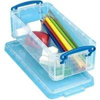 REALLYUSEFULBOX Aufbewahrungsbox 1 Aufbewahrungsboxen 0,9 Liter mit Deckel - transparent