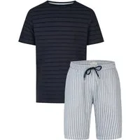 Phil & Co. Shorty Easy Sleep (Set, 2 tlg., 2-teilig) Herren Pyjama kurz Shorty Baumwolle Kurzarm Eingriffstaschen