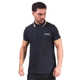 Lambretta - Poloshirt für Herren (Marine/Weiß/Nussbraun/Gold)