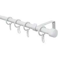 GARDINIA Gardinenstange Set Metall, Ø 16 mm, 1-läufig, ausziehbar, mit Bohren, verschraubt, 1-Lauf
