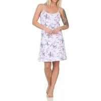 Normann Nachthemd Normann Damen kurzarm Nachthemd in floralem Schmetterlings Print