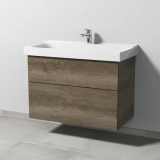 Sanipa 3way Waschtischunterbau zu Geberit Xeno2 Waschtisch mit 2 Auszügen, Eiche-Nebraska SM66137
