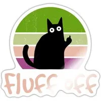 Spreadshirt Aufkleber Katze Mittelfinger Fluff Off Lustig Meme Sticker Aufkleber