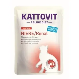 KATTOVIT Feline Diet Nassfutter Katze Niere/Renal Adult Rind 48x85 g