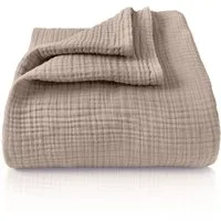 Laynenburg Tagesdecke Musselin aus 100% Baumwolle – Baumwolldecke, Kuscheldecke, Wohndecke als Sommerdecke, Bett-Überwurf, Couch-Überwurf, Sofa-Decke