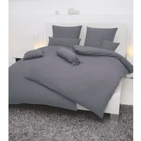 Janine Bettwäsche PIANO 0125 31, Seersucker 100% Baumwolle, uni, bügelfrei, Soft-Seersucker, 3 teilig, Markenreißverschluss, feinfädige Qualität, gekämmte Mako-Garne