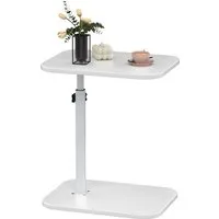 JEOBEST Beistelltisch Holz Klein Couchtisch Sofatisch: C Form, Höhenverstellbarer Side Table, Sofatisch mit Metallgestell