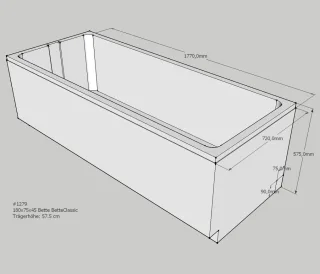 Neuesbad Wannenträger für Bette Classic 180x75 SW13639