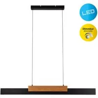 näve LED Pendelleuchte Wiebke, Dimmfunktion, Memoryfunktion, LED wechselbar, Warmweiß, mit Holz, dimmbar per Wandschalter, Memoryfunktion, höhenverstellbar
