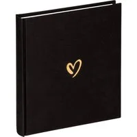 Walther Design Fotoalbum Emotion Classicalbum, buchgebundenes Album, Leineneinband mit einer goldenen Herzprägung