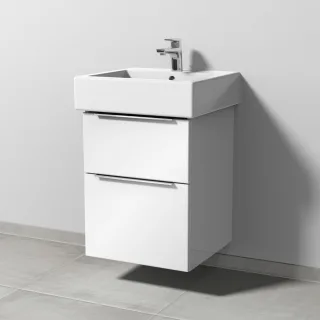 Sanipa 3way Waschtischunterbau zu Duravit Vero Waschtisch mit 2 Auszügen, Weiß-Glanz UF71578