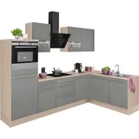 OPTIFIT Winkelküche Bern mit Hanseatic-E-Geräten, Stellbreite 285x175 cm, mit Induktionskochfeld, Soft-Close