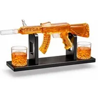 Deggelbam Karaffe AK47 Dekanter Whiskey Maschinengewehr, (Vatertagsgeschenk, Weihnachtsgeschenk, Geburtstagsgeschenk, Männergeschenk, Geschenkidee), Handgefertigt - Luxus Geschenk für Männer & Whiskey-Liebhaber