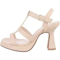 Ital-Design Damen Party & Clubwear Plateausandaletten Blockabsatz Sandalen & Sandaletten in Beige