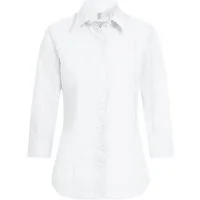GREIFF Kurzarmbluse Greiff Corporate Bluse BASIC Damen 3/4 Kent Regular-Fit Weiß