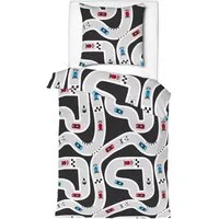 JACK Kinderbettwäsche JACK Renforcé Kinder Bettwäsche 2 tlg. 135x200cm Rennwagen Auto Bunt, Renforcé, 2 teilig, 135x200cm, Baumwolle, Kinderzimmer, Rennen, Reißverschluss