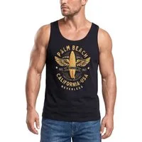 Neverless Tanktop Herren Tank-Top Surfing Motiv Vintage Effekt Palm Beach California mit Print