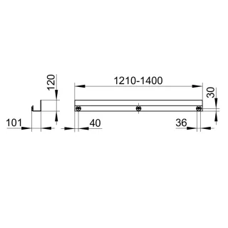 Keuco Ersatzteil Duschablage 24953 auf Maß, weiß, 1210-1400 x 120 x 90 mm, 24953510500 24953510500