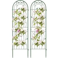 COSTWAY Gartenzaun, für Kletterpflanzen, Metall, 180x50 cm, 2 Zaunelemente