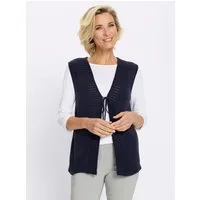 Sieh an! Strickweste Strickweste Ärmellos Ajourstrick