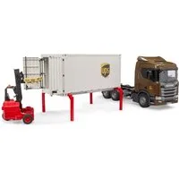Bruder® Spielzeug-LKW Spielfahrzeug LKW Scania Super 560R UPS Logistik Mitnahmestapler 03582