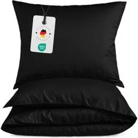 Carpe Sonno Bettwäsche Mikrofaser Bettwäsche 135x200 155x220 200x200 Einfarbig Atmungsaktiv, Mikrofaser, 2 teilig, Uni Bettbezug 135x200 Schwarz - Super soft & Oeko-Tex Zertifiziert