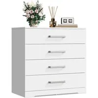 WLIVE Kommode mit 4/5 Schubladen, Moderne Schubladenkommode (Packung, Modernes Sideboard mit 3 Schubladen und 4 Fächern, Breite 75 cm), Vielseitiger Schubladenschrank für Schlafzimmer, Flur & Kinderzimmer