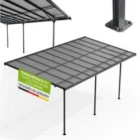 Juskys Terrassendach Borneo, BxT: 618x303 cm, 6x3 m, Regen- und Sonnenschutz, lichtdurchlässig, UV-Schutzfolie