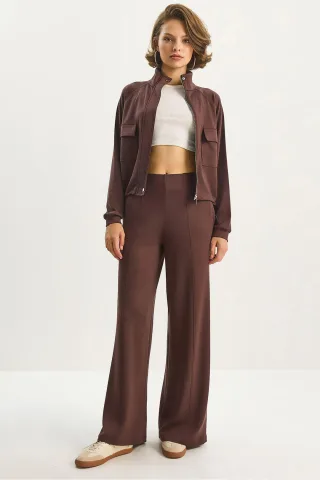 Jacken-Hosen Viskose-Mix Zweiteiliges Coord-Set