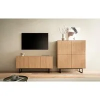 Home affaire Wohnzimmer-Set Kalmar, (2-St), enthält Lowboard und Highboard