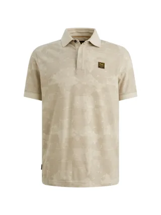 PME Legend - Bedruckter Kurzarm-Polo beige - Gr. - XXXL